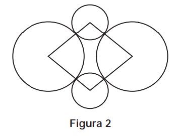 Questão 137 - ENEM 2012 - O losango representado na Figura 1 foi formado,circunferencias