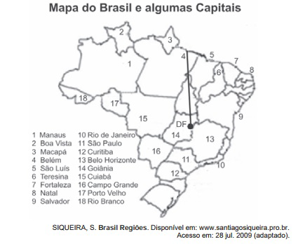 Questão 166 - ENEM 2009 - Rotas aéreas são como pontes que ligam cidades,segmento de reta,enem