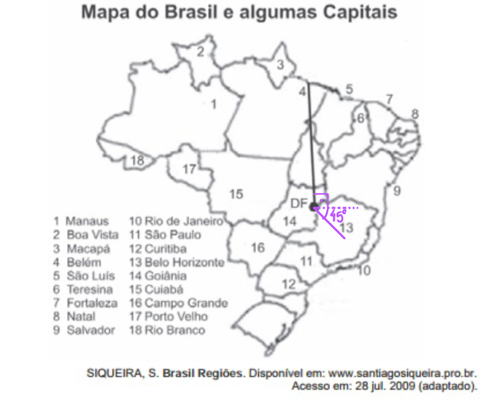 Questão 166 - ENEM 2009 - Rotas aéreas são como pontes que ligam cidades,segmento de reta,enem