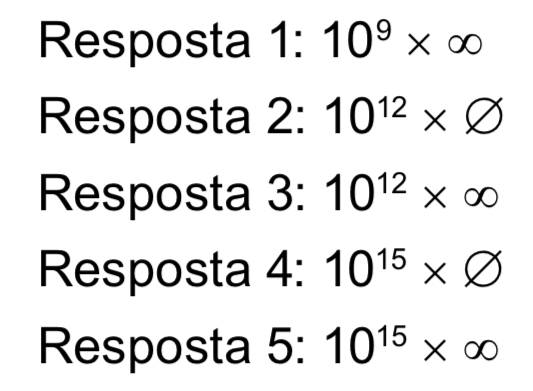 Questão 138 - Enem PPL 2023 - Quanto é mil trilhões,Vezes infinito,enem