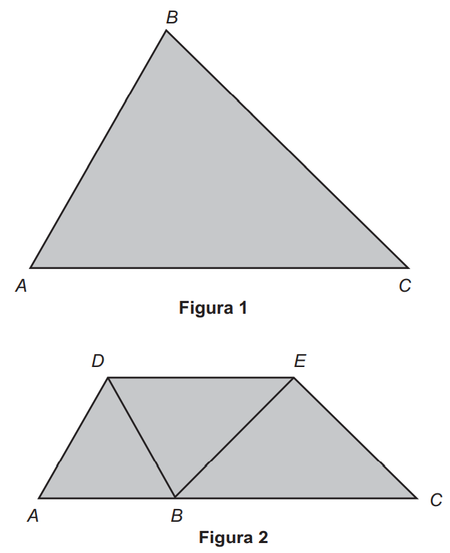 Questão 154 - Enem PPL 2021 - Uma indústria recortou uma placa de metal no formato,peça triangular,paralelo,enem