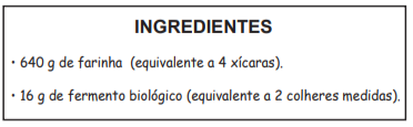 Questão 167 - ENEM PPL 2017 - Em uma embalagem de farinha encontra-se a receita,enem