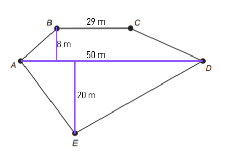 Questão 171 - ENEM PPL 2018 - Uma pessoa possui um terreno em forma de um pentágono,metro quadrado,enem