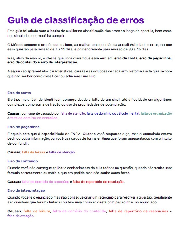 Guias e tabelas do método xequemat padrões