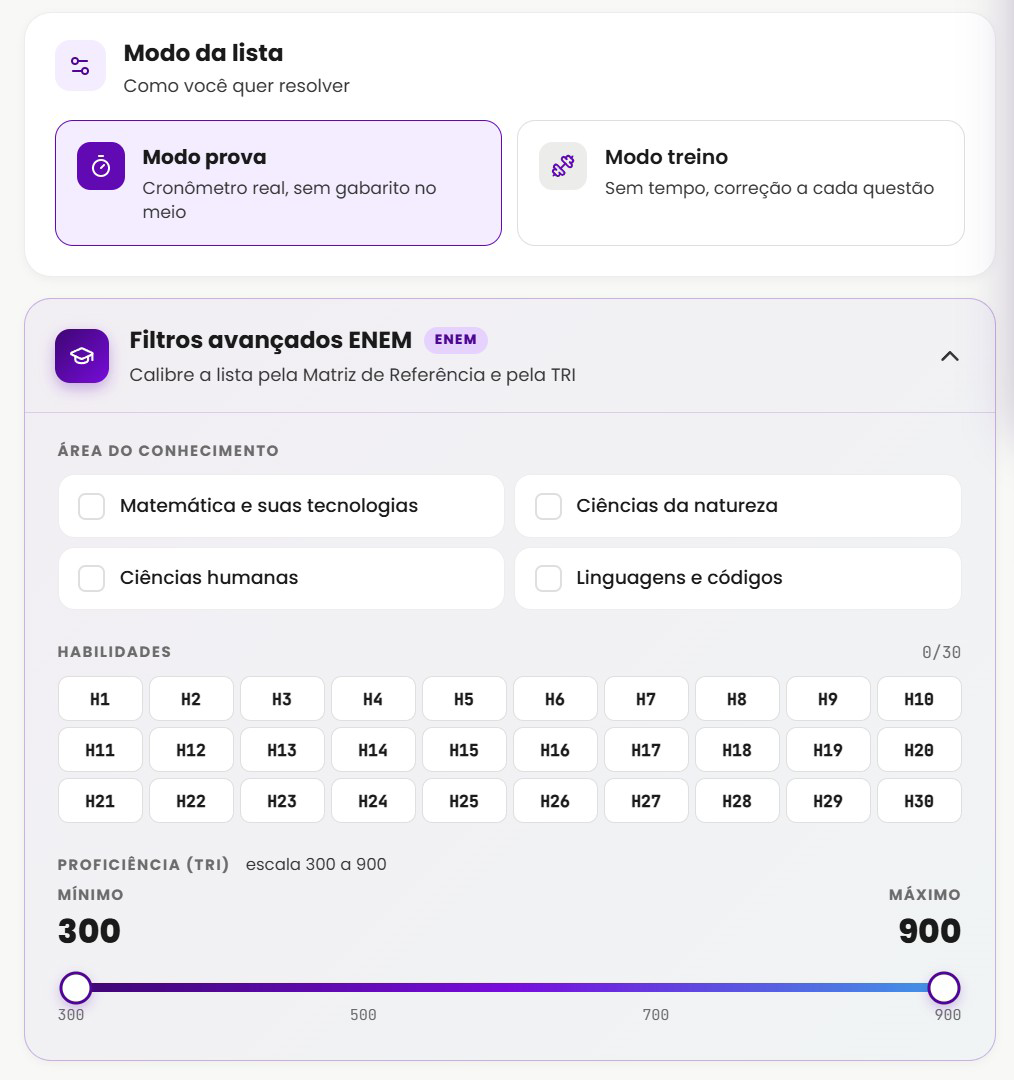 Escolha uma habilidade e monte uma lista focada pra intensificar o treino
